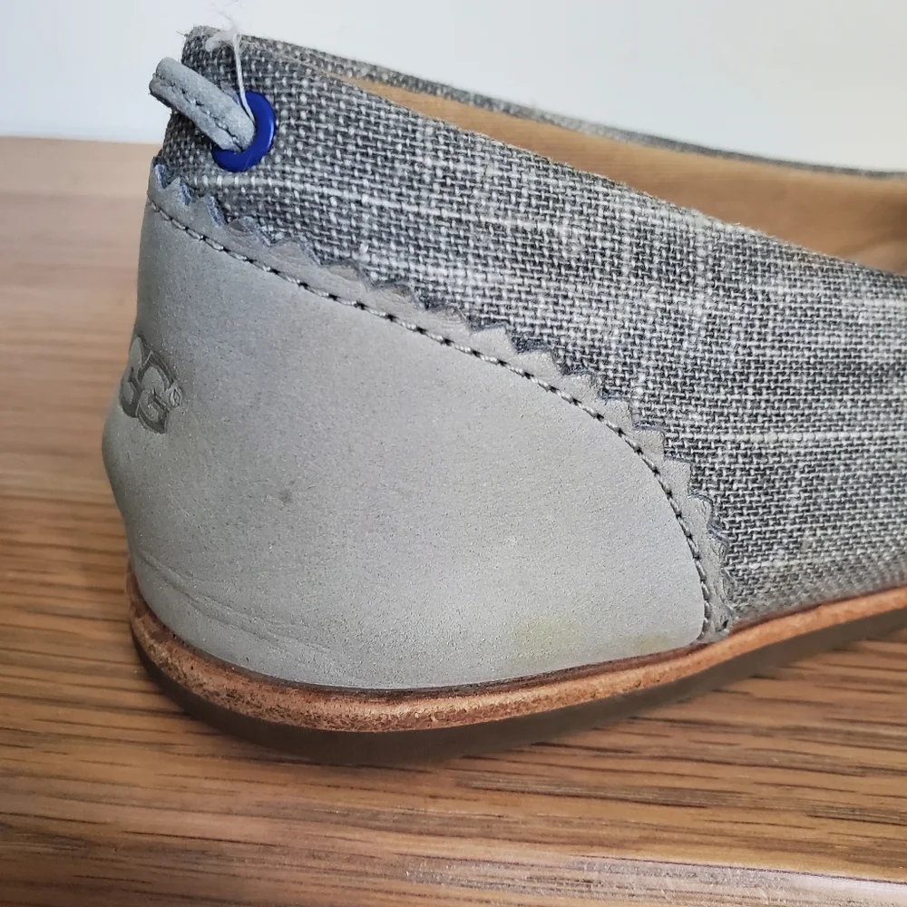 UGG Gray Canvas and Leather Flats - Picture 8 of 12